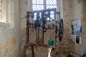 Clock mechanism displayed in the western half of the south aisle May 2008